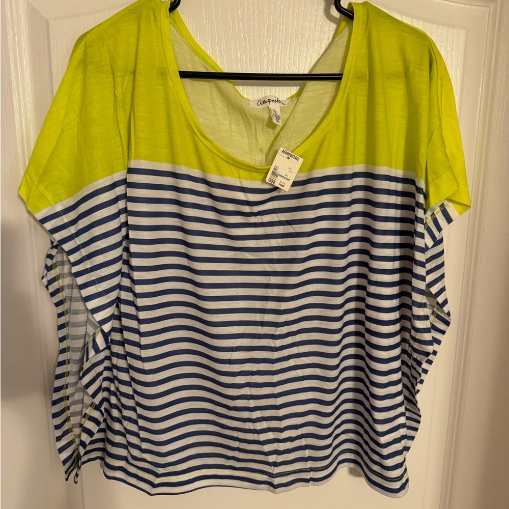 Aeropostale Yellow and Black Boxy Blouse